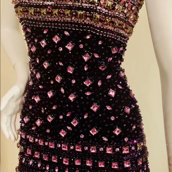 Jovani PINK Crystal Beads Cruise Dress SIZE 0 - Picture 10 of 11